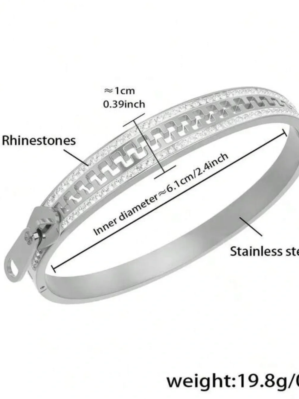 Modern Silver Zipper Bangle Bracelets